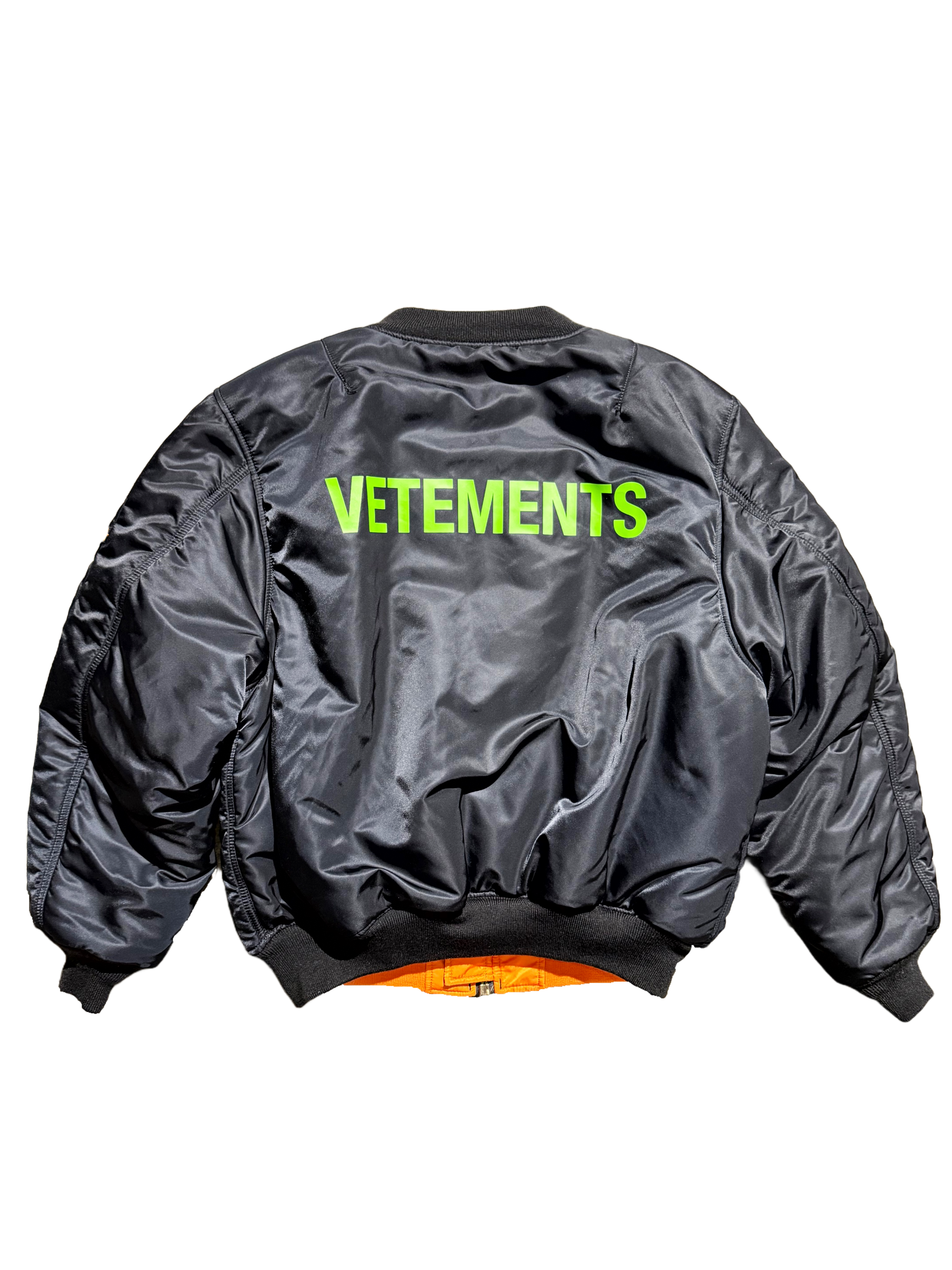 ジャケット・アウター VETEMENTS 18AW ALPHA BOMBER JACKET MA-1 Vetements AW18 moto racing MA1 bomber jacket SZ:L – Bankofgrails