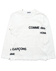 Comme Des Garçons Homme AW01 White Split Logo Long sleeve