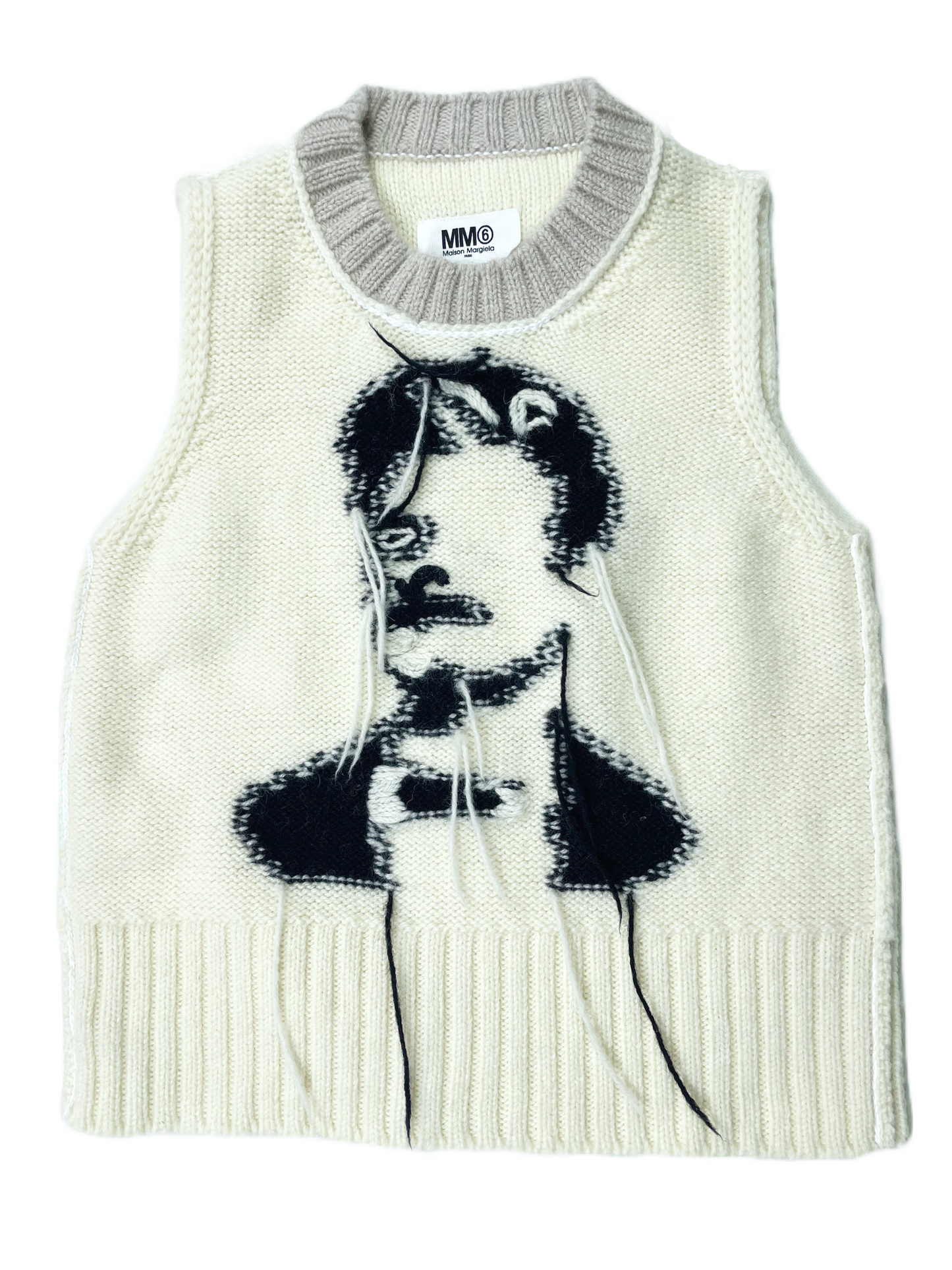 Margiela MM6 Face-Intarsia Wool Vest