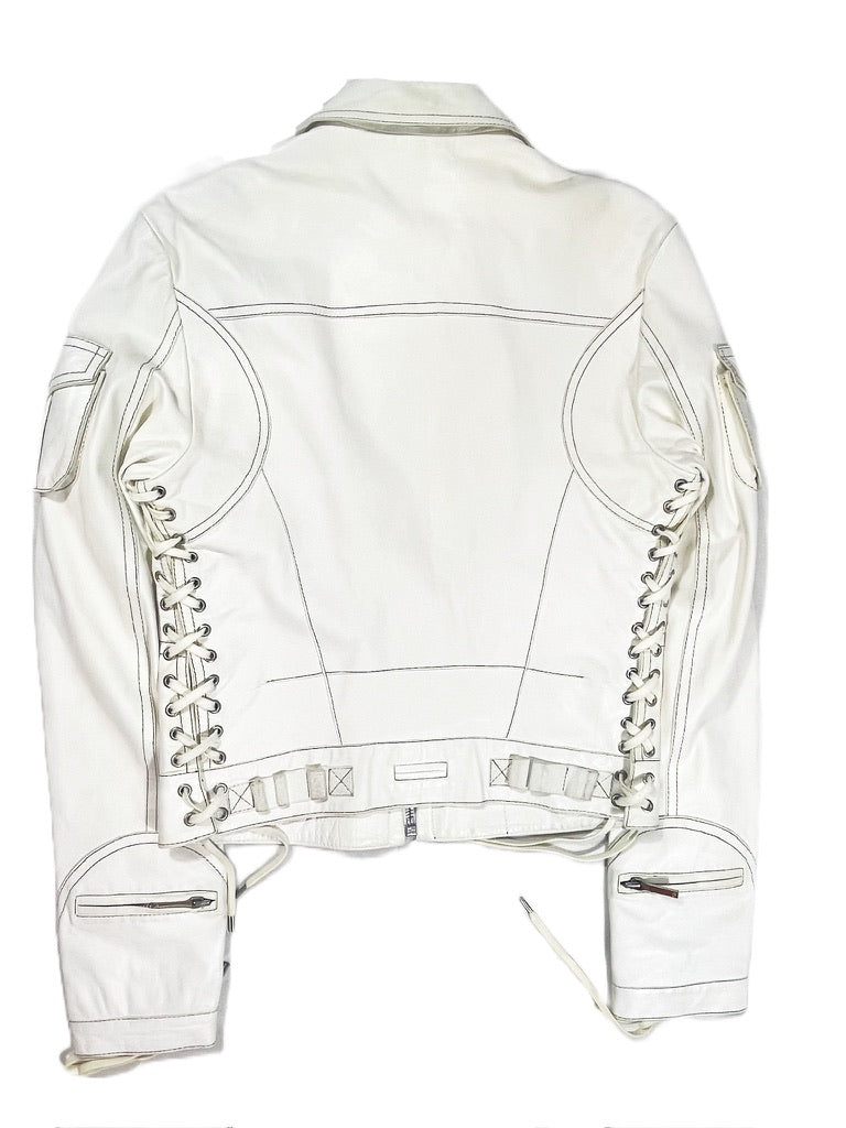 Christian Dior by John Galliano Cropped Leather Biker Jacket