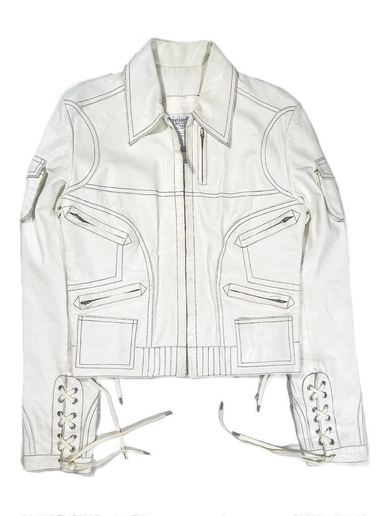 Christian Dior by John Galliano Cropped Leather Biker Jacket