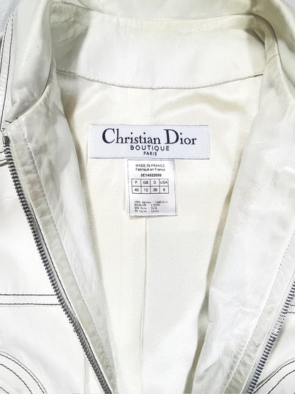 Christian Dior by John Galliano Cropped Leather Biker Jacket