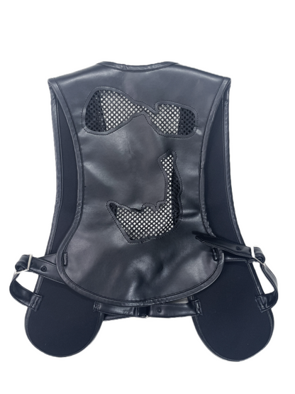 CDG BLACK SS22 Vegan Leather Mesh Cutout Vest