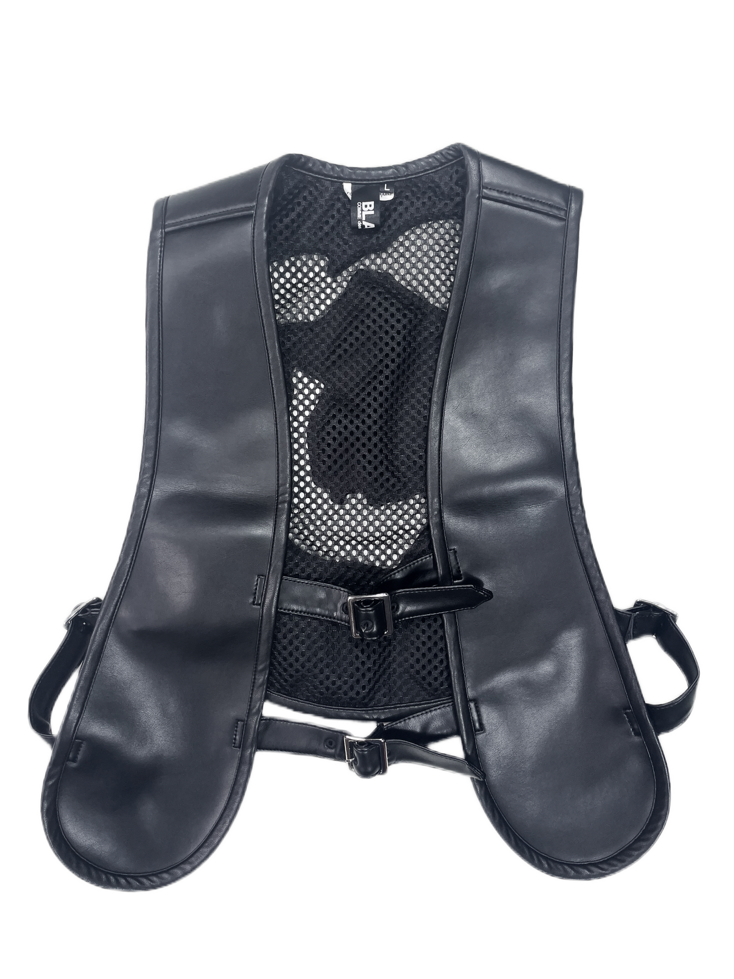 CDG BLACK SS22 Vegan Leather Mesh Cutout Vest